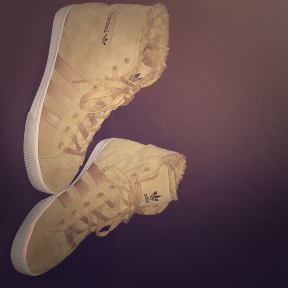 adidas high tops with fur
